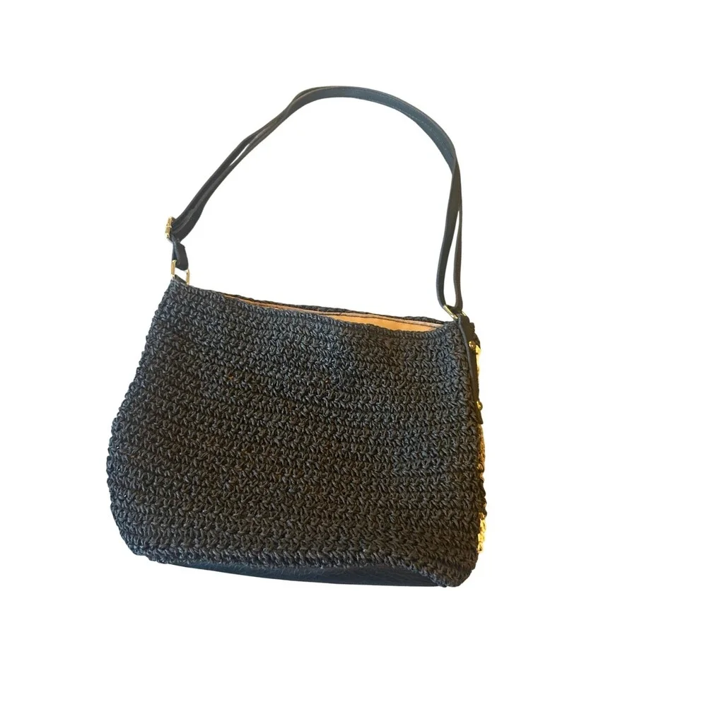 A.N.A by new crosspatch black & tan woven‎ crochet shoulder bag